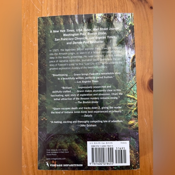 The Lost City Of Z Paperback book David Grann Amazon History Percy Fawcett - Picture 2 of 3